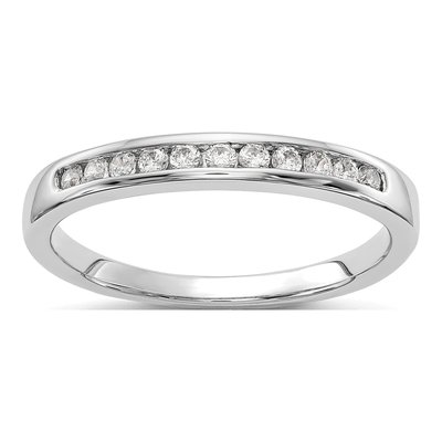 14K White Gold 1/5 ct tw Lab-Grown Diamond Channel Wedding Band