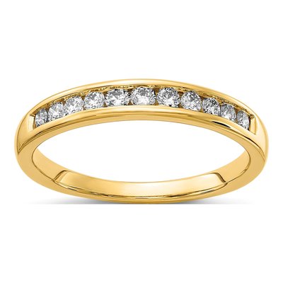 14K Yellow Gold 1/3 ct tw Lab-Grown Diamond Channel Wedding Band