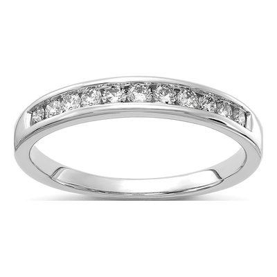 14K White Gold 1/3 ct tw Lab-Grown Diamond Channel Wedding Band