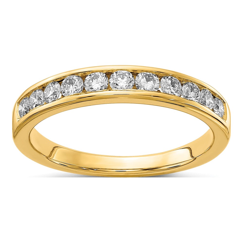 14K Yellow Gold Lab-Grown Diamond Channel Band