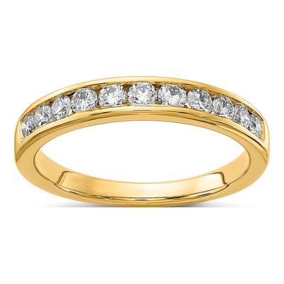 14K Yellow Gold 1/2 ct tw Lab-Grown Diamond Channel Wedding Band