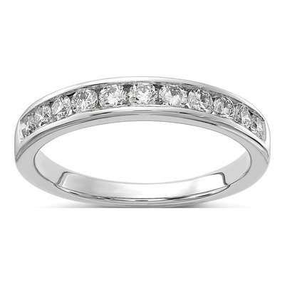 14K White Gold 1/2 ct tw Lab-Grown Diamond Channel Wedding Band
