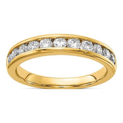 14K Yellow Gold 3/4 ct tw Lab-Grown Diamond Channel Wedding Band