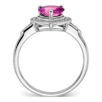 14K White Gold 1/8 ct tw Diamond Heart Halo Ring – view 3