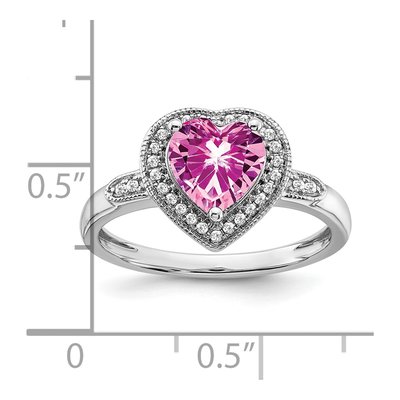 14K White Gold 1/8 ct tw Diamond Heart Halo Ring – view 4