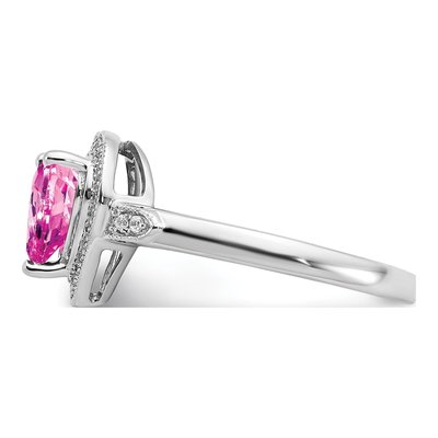 14K White Gold 1/8 ct tw Diamond Heart Halo Ring – view 5