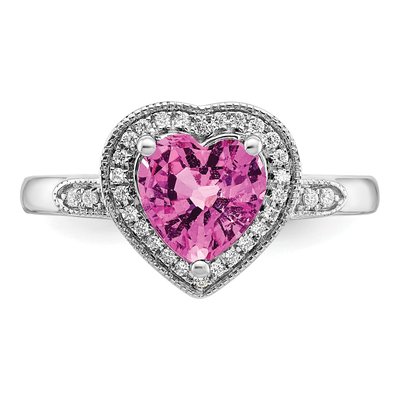14K White Gold 1/8 ct tw Diamond Heart Halo Ring – view 6