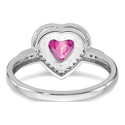 14K White Gold 1/8 ct tw Diamond Heart Halo Ring – view 7