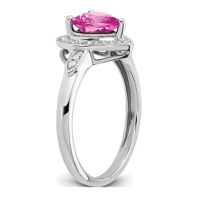 14K White Gold 1/8 ct tw Diamond Heart Halo Ring – view 8