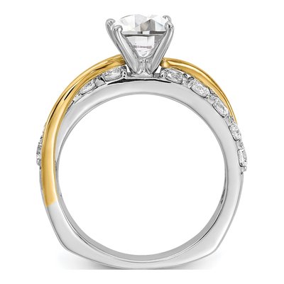 14K Two-Tone Gold Diamond Engagement Ring Semi-Mount – view 2