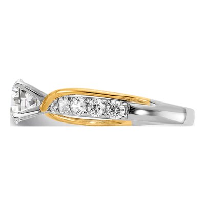 14K Two-Tone Gold Diamond Engagement Ring Semi-Mount – view 3