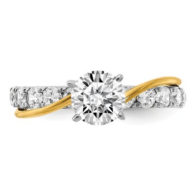 14K Two-Tone Gold Diamond Engagement Ring Semi-Mount – view 4