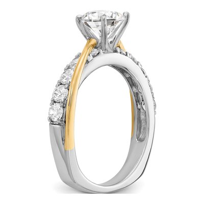 14K Two-Tone Gold Diamond Engagement Ring Semi-Mount – view 6