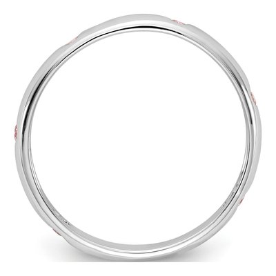 14K White Gold 2mm Concave Pink Sapphire 6-Stone Band – view 3