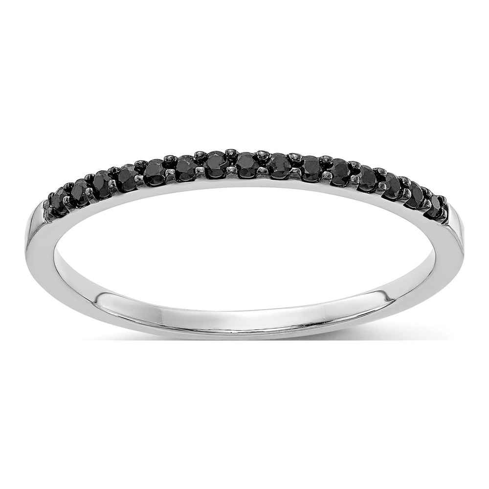 10K White Gold Black Diamond Band Ring