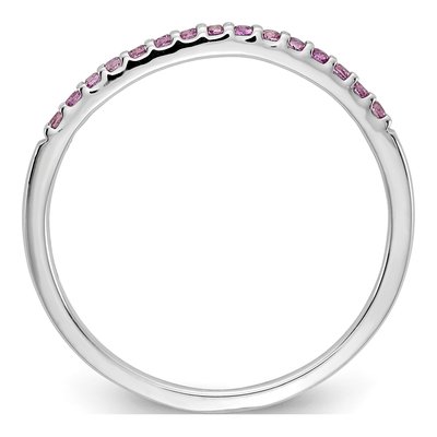 14K White Gold 2mm Pink Sapphire Band – view 3