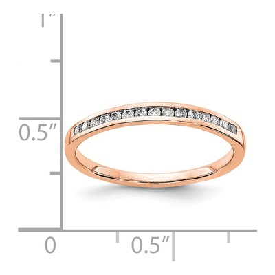 14K Rose Gold 1/6 ct tw Diamond Channel Wedding Band – view 3