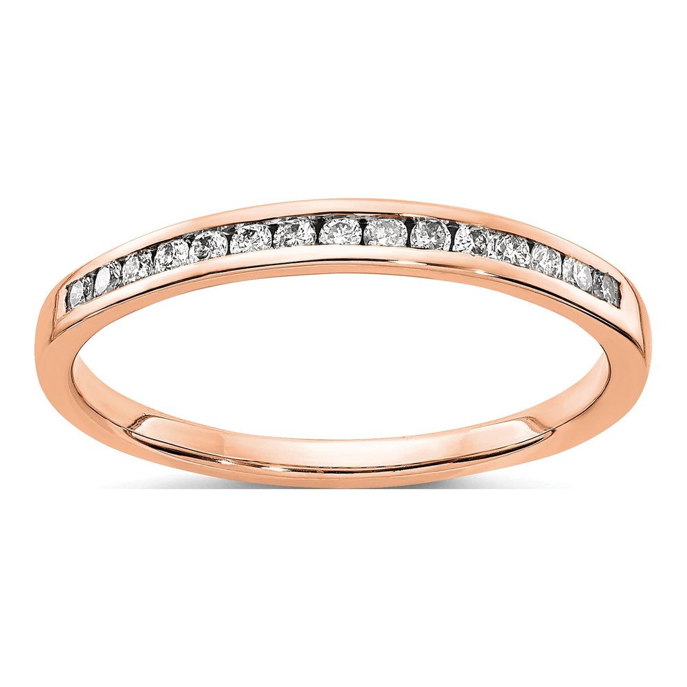 14K Rose Gold 1/6 ct tw Diamond Channel Wedding Band