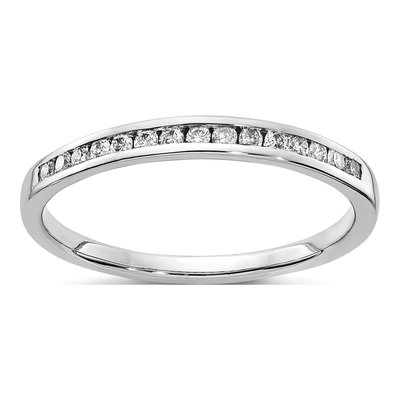 14K White Gold 1/6 ct tw Diamond Channel Wedding Band