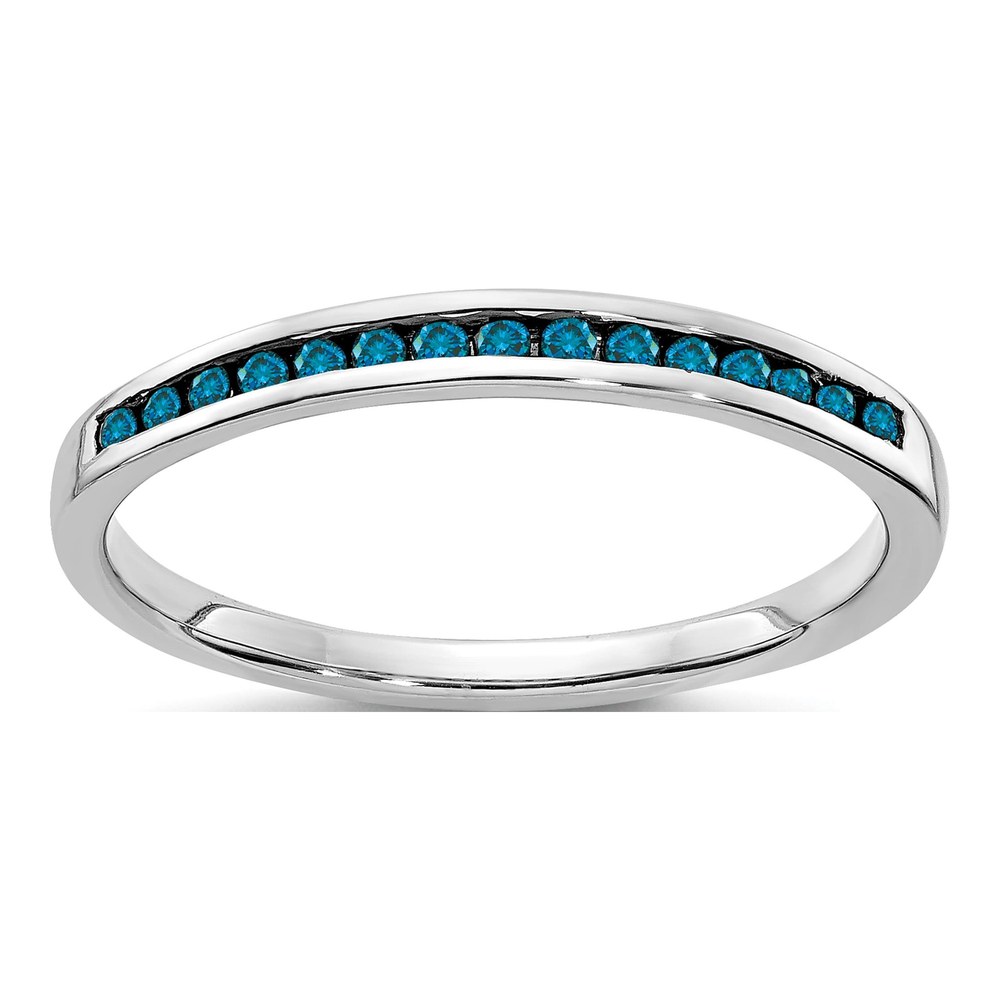 14K White Gold 1/6 ct tw Diamond Channel Wedding Band
