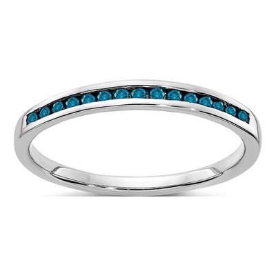 14K White Gold 1/6 ct tw Diamond Channel Wedding Band