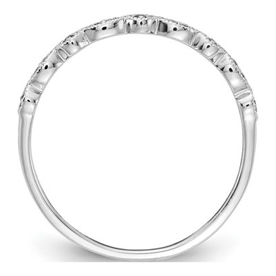 10K White Gold Diamond Pink Sapphire Fancy Band – view 2