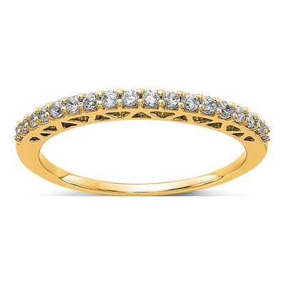 14K Yellow Gold 1/4 ct tw Lab-Grown Diamond Wedding Band