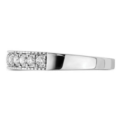 14K White Gold 3/8 ct tw Diamond Beaded Edge Wedding Band – view 4