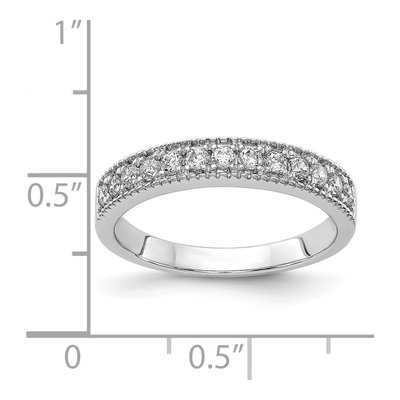 14K White Gold 3/8 ct tw Diamond Beaded Edge Wedding Band – view 5