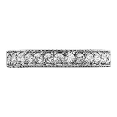 14K White Gold 3/8 ct tw Diamond Beaded Edge Wedding Band – view 6