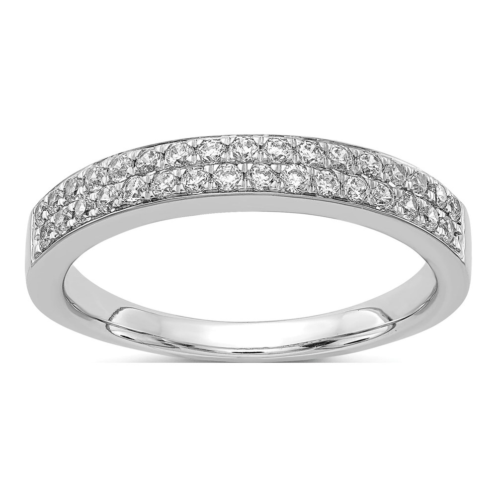 14K White Gold 0.41 ct tw Diamond 2-Row Wedding Band