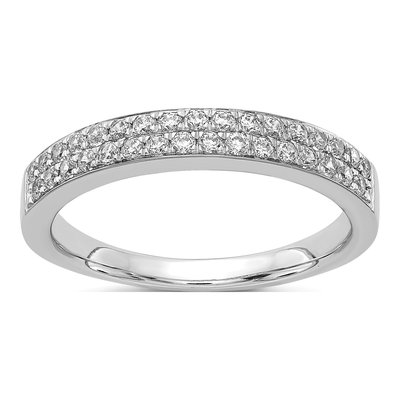 14K White Gold 0.41 ct tw Diamond 2-Row Wedding Band