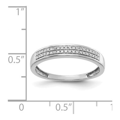 14K White Gold 1/8 ct tw Diamond 2-Row Wedding Band – view 4