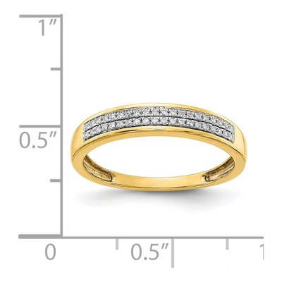 14K Yellow Gold 1/8 ct tw Diamond 2-Row Wedding Band – view 3
