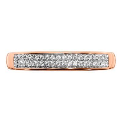 14K Yellow Gold 1/8 ct tw Diamond 2-Row Wedding Band – view 6