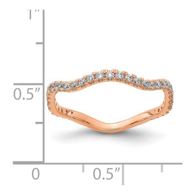 14K Rose Gold 1/3 ct tw Diamond Wavy Ring – view 3