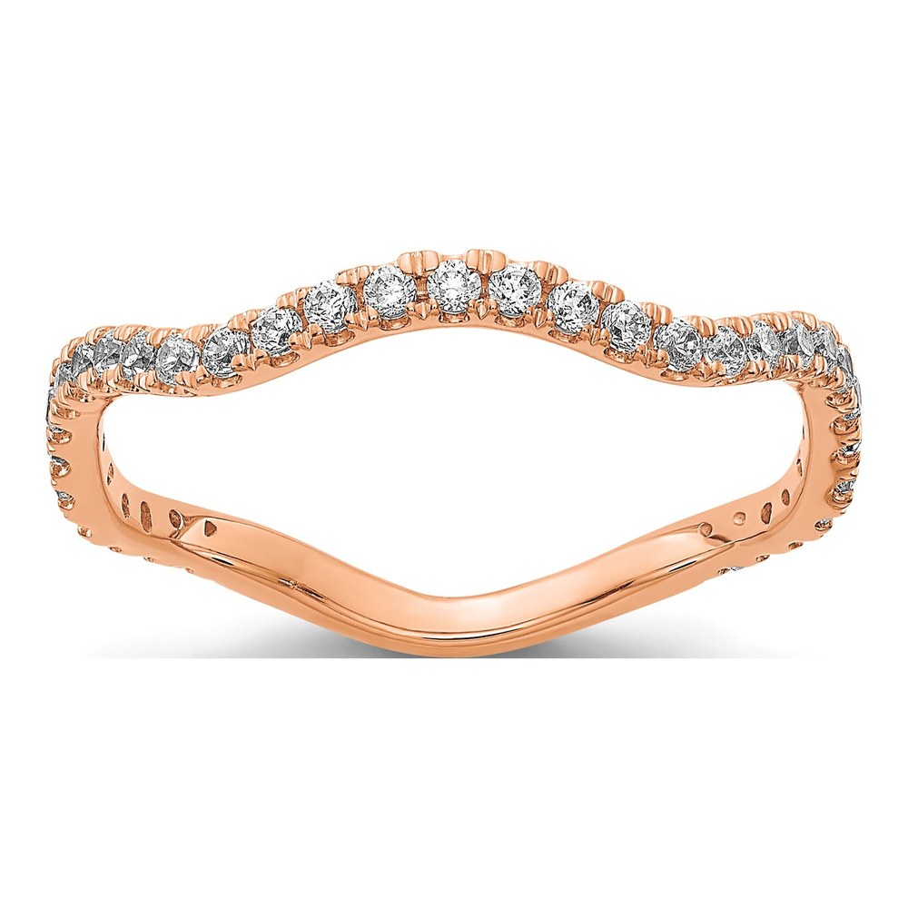 14K Rose Gold 1/3 ct tw Diamond Wavy Ring
