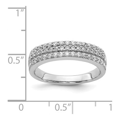 14K White Gold 1/2 ct tw Diamond Triple-Row Ring – view 4
