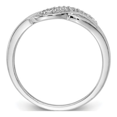 14K White Gold 1/15 ct tw Diamond Wave Ring – view 2