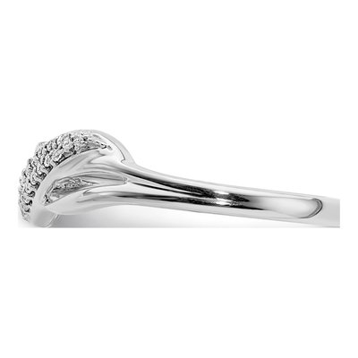 14K White Gold 1/15 ct tw Diamond Wave Ring – view 3