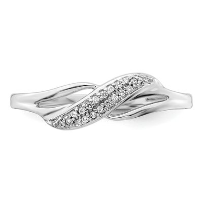 14K White Gold 1/15 ct tw Diamond Wave Ring – view 4