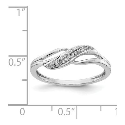 14K White Gold 1/15 ct tw Diamond Wave Ring – view 5