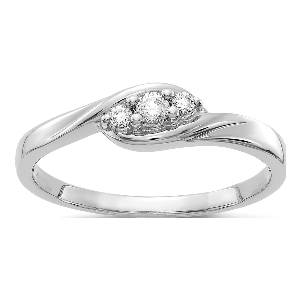 10K White Gold 1/10 ct tw Diamond 3-Stone Ring