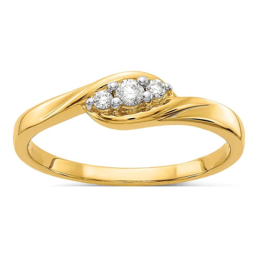10K Yellow Gold 1/10 ct tw Diamond 3-Stone Ring