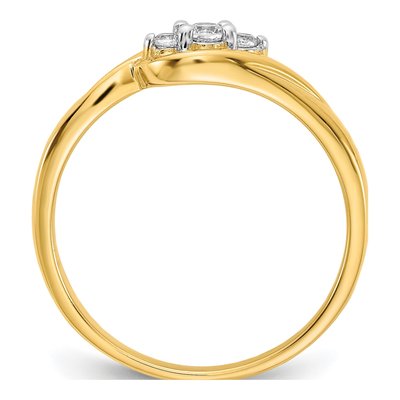 14K Yellow Gold 1/10 ct tw Lab-Grown Diamond Three Ring – view 3