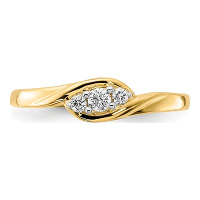 14K Yellow Gold 1/10 ct tw Lab-Grown Diamond Three Ring – view 5