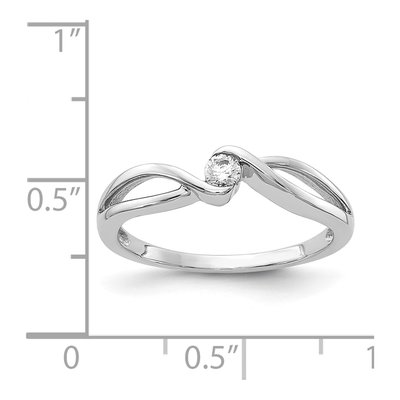 14K White Gold 1/10 ct tw Diamond Bypass Ring – view 4