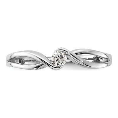 14K White Gold 1/10 ct tw Diamond Bypass Ring – view 5