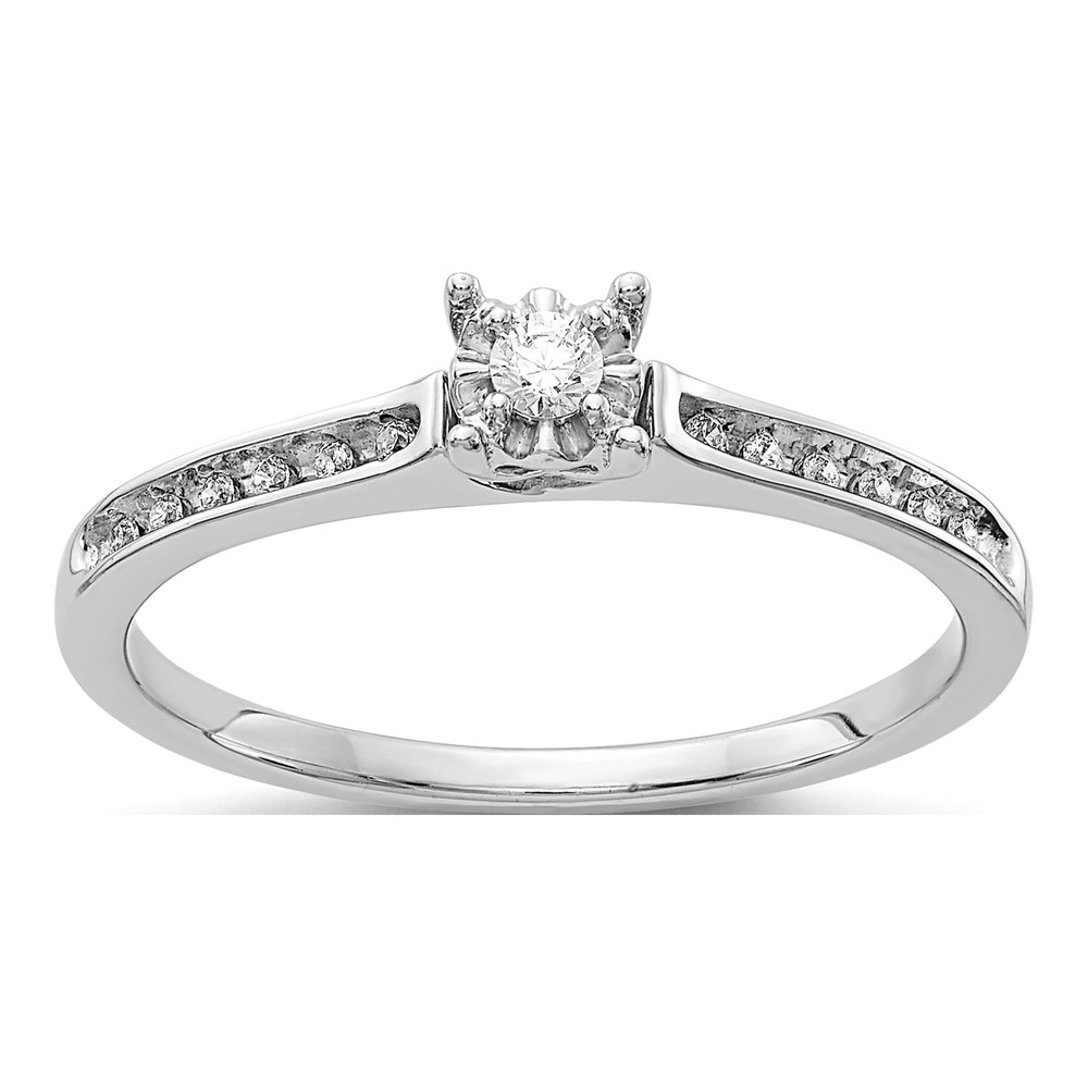 14K White Gold 1/10 ct tw Diamond Ring