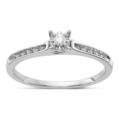 14K White Gold 1/10 ct tw Diamond Ring